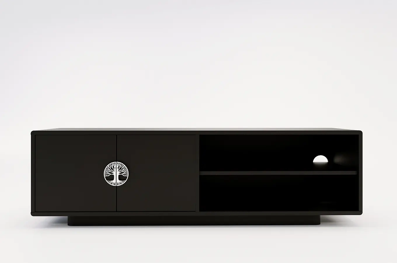 Czarna szafka RTV Dancan LOTTA / szer. 139 cm