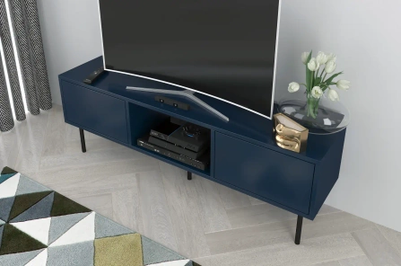 Granatowa nowoczesna komoda RTV Dancan MIRKA / szer. 130 cm