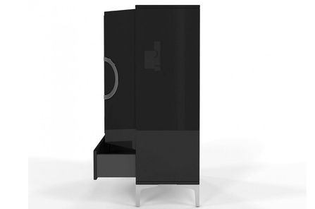 Czarna wysoka nowoczesna komoda Dancan EVA połysk / szer. 60 cm