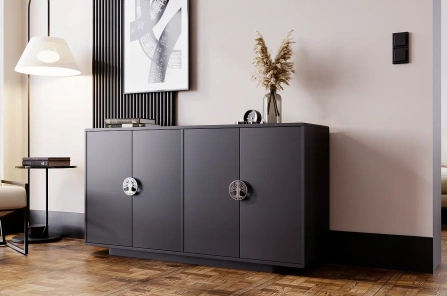 Czarna komoda Dancan LOTTA / szer. 139 cm