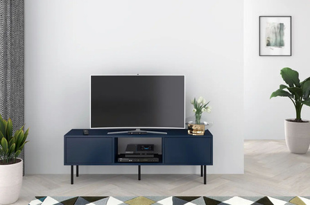 Granatowa nowoczesna komoda RTV Dancan MIRKA / szer. 130 cm