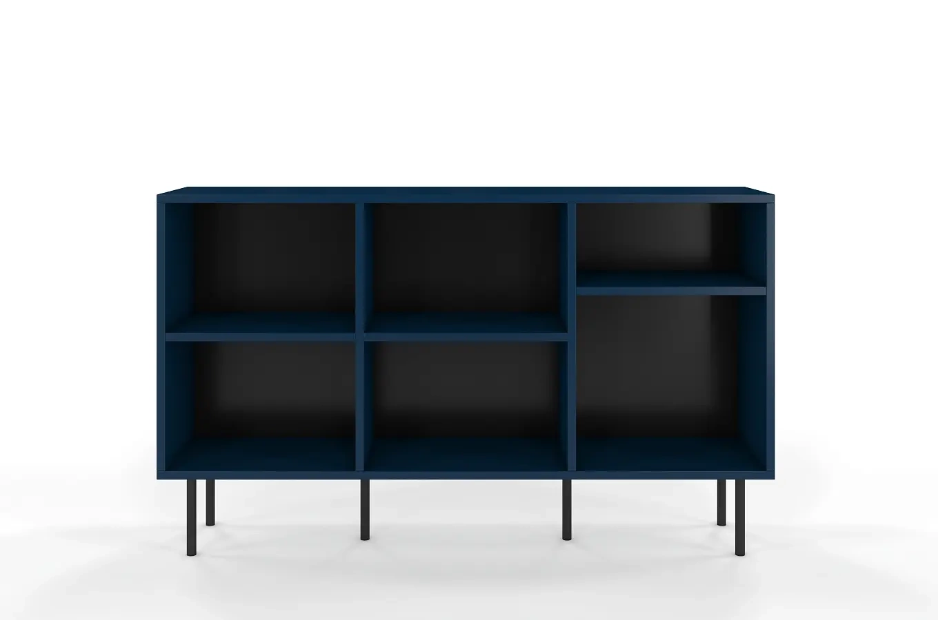 Otwarta komoda / regał w granatowym kolorze Dancan MIRKA / szer. 130 cm