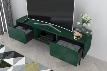 Zielona nowoczesna komoda RTV Dancan MIRKA / szer. 130 cm