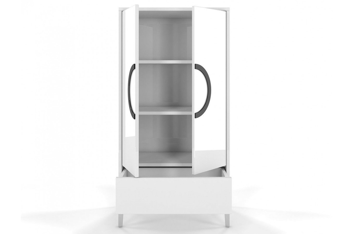 Biała wysoka nowoczesna komoda Dancan EVA połysk / szer. 60 cm