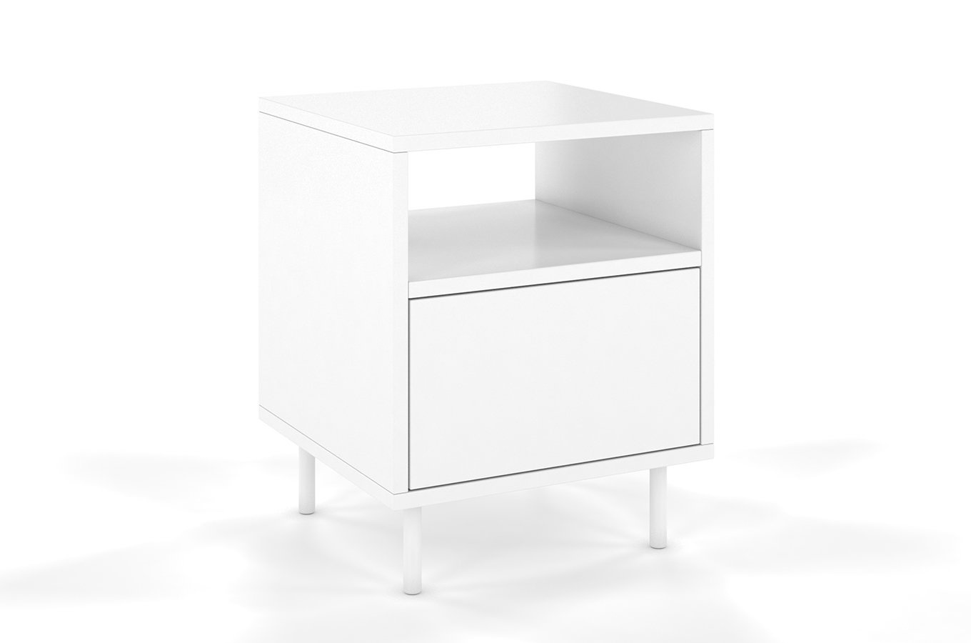 Biała nowoczesna szafka nocna Dancan MIRKA / szer. 40 cm