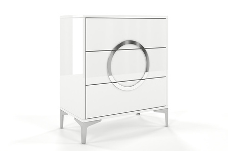 Biała nowoczesna komoda Dancan BRITT połysk / szer. 70 cm
