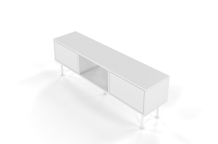 Biała nowoczesna komoda RTV Dancan MIRKA / szer. 130 cm