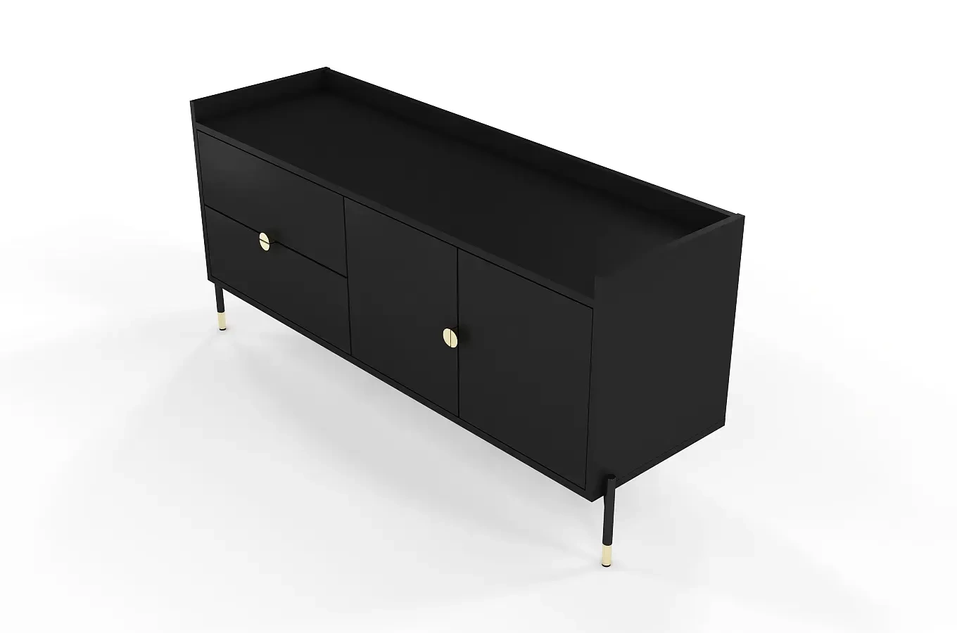 Czarna komoda do salonu Dancan IGA / szer. 142 cm