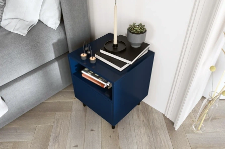 Granatowa nowoczesna szafka nocna Dancan MIRKA / szer. 40 cm