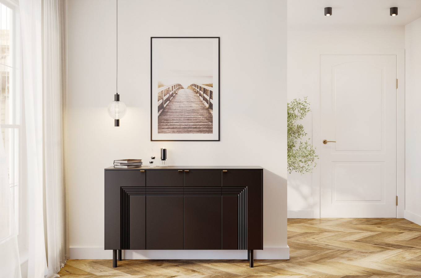 Czarna komoda Dancan YOKO / szer. 156 cm