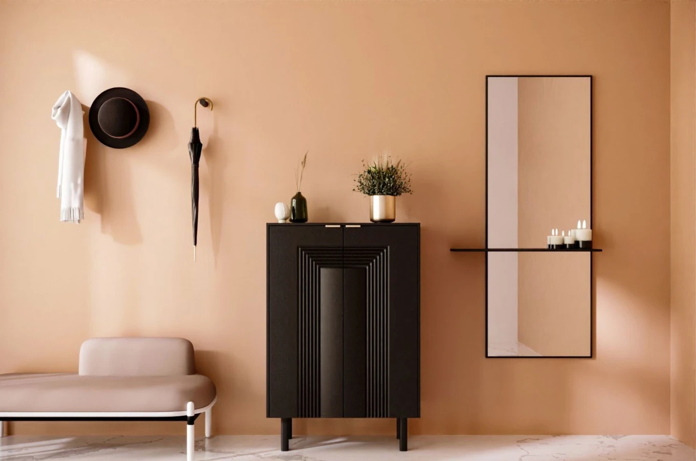 Czarna komoda / szafka na buty Dancan YOKO / szer. 80 cm