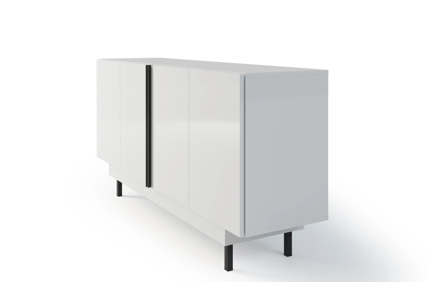 Elegancka biała komoda Dancan ARTEMISA ze złotymi dodatkami / szer. 163 cm