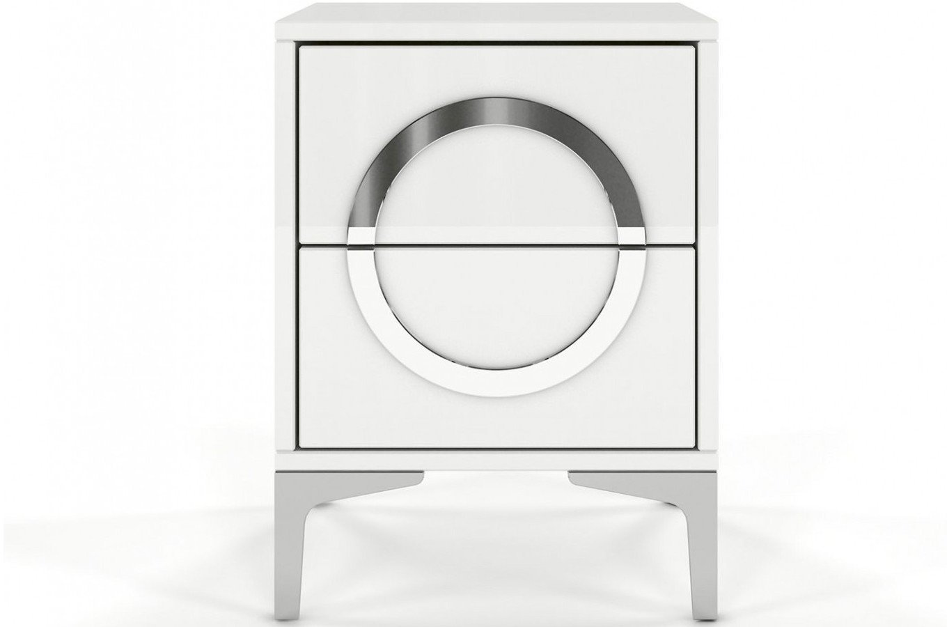 Biała nowoczesna szafka nocna Dancan EVA połysk / szer. 40 cm