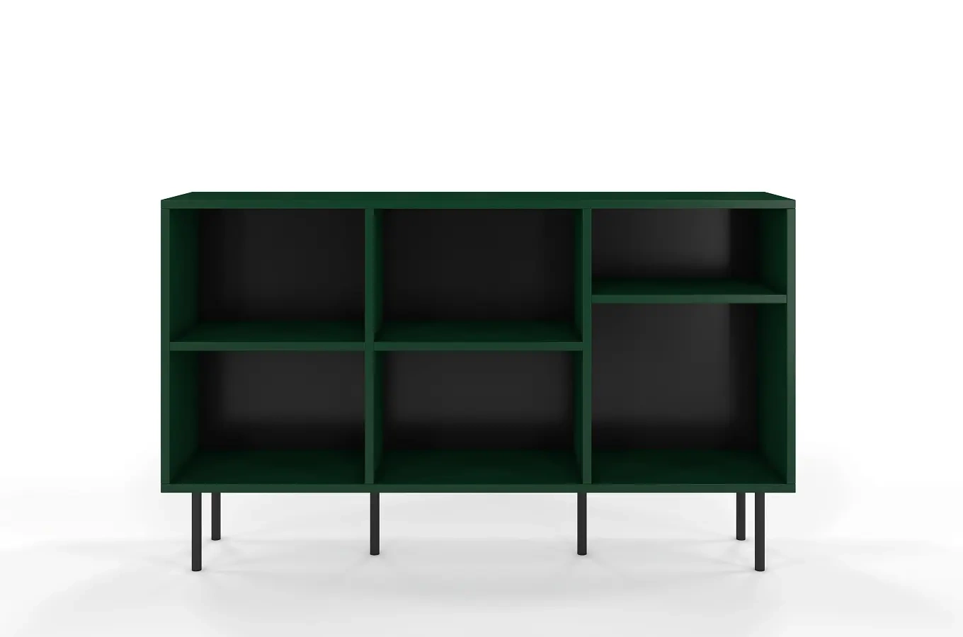 Otwarta komoda / regał w zielonym kolorze Dancan MIRKA / szer. 130 cm