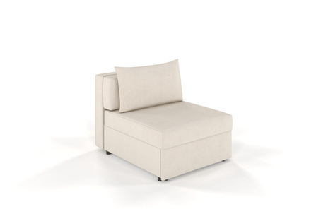 Beżowa rozkładana sofa Dancan OLGA z funkcją spania i pojemnikiem na pościel / szerokość 86 cm