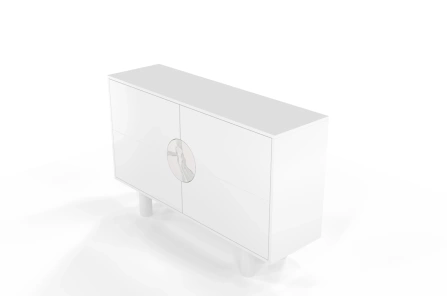 Nowoczesna komoda z marmurem Dancan ZOE 2D / kolor biały / szer. 140 cm