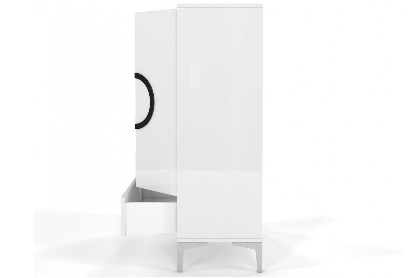 Biała wysoka nowoczesna komoda Dancan EVA połysk / szer. 60 cm