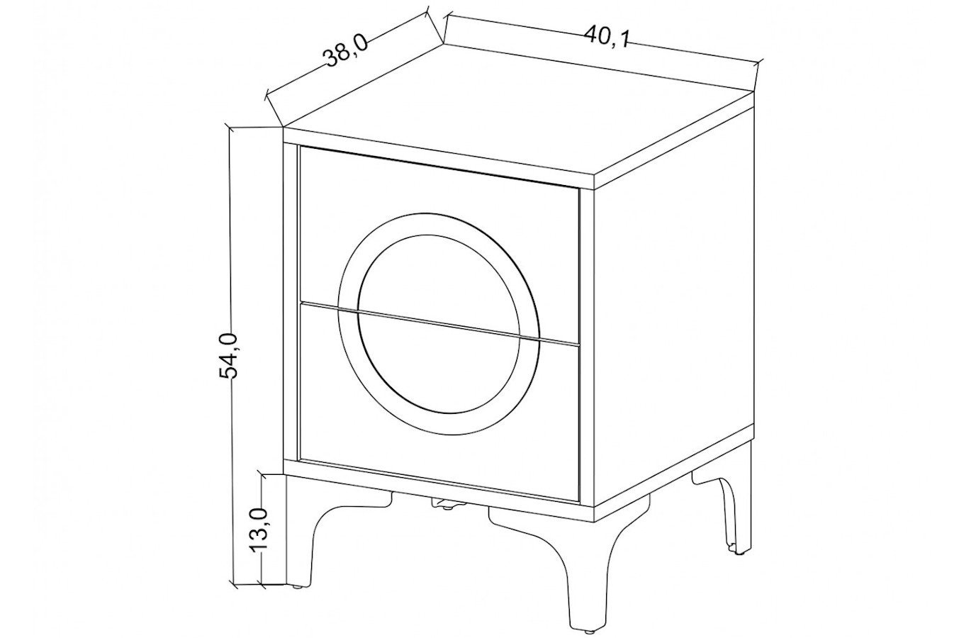 Czarna nowoczesna szafka nocna Dancan EVA połysk / szer. 40 cm