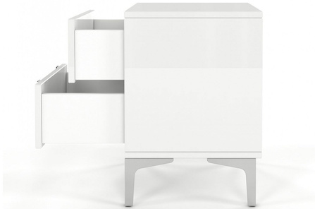 Biała nowoczesna szafka nocna Dancan EVA połysk / szer. 40 cm