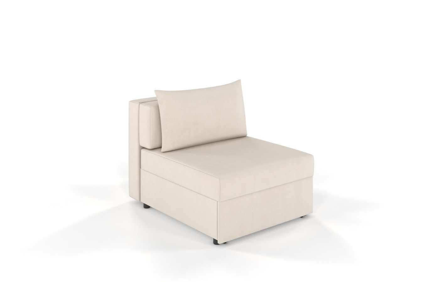 Beżowa rozkładana sofa Dancan OLGA z funkcją spania i pojemnikiem na pościel / szerokość 86 cm