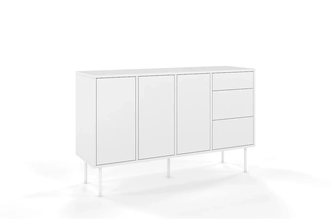 Biała nowoczesna komoda Dancan MIRKA / szer. 130 cm