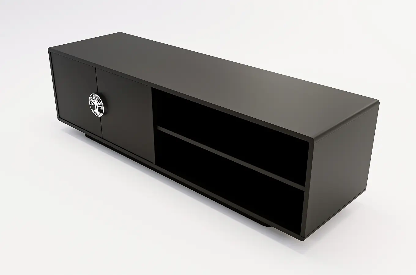 Czarna szafka RTV Dancan LOTTA / szer. 139 cm